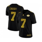 Men's Green Bay Packers #7 Mason Crosby Black Leopard Print Fashion Vapor Limited Football Jersey