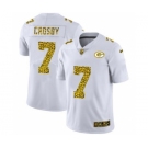 Men's Green Bay Packers #7 Mason Crosby Flocked Leopard Print Vapor Limited Football Jersey White