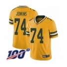 Men's Green Bay Packers #74 Elgton Jenkins Limited Gold Rush Vapor Untouchable 100th Season Football Jersey