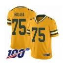 Men's Green Bay Packers #75 Bryan Bulaga Limited Gold Inverted Legend 100th Season Football Jersey