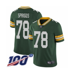 Men's Green Bay Packers #78 Jason Spriggs Green Team Color Vapor Untouchable Limited Player 100th Season Football Jersey