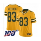 Men's Green Bay Packers #83 Marquez Valdes-Scantling Limited Gold Inverted Legend 100th Season Football Jersey