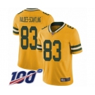 Men's Green Bay Packers #83 Marquez Valdes-Scantling Limited Gold Rush Vapor Untouchable 100th Season Football Jersey