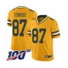 Men's Green Bay Packers #87 Jace Sternberger Limited Gold Inverted Legend 100th Season Football Jersey