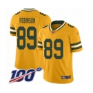 Men's Green Bay Packers #89 Dave Robinson Limited Gold Inverted Legend 100th Season Football Jersey