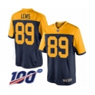 Men's Green Bay Packers #89 Marcedes Lewis Limited Navy Blue Alternate 100th Season Football Jersey