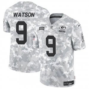 Men's Green Bay Packers #9 Christian Watson 2024 F.U.S.E Arctic Camo Salute To Service Limited Stitched Football Jersey