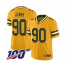 Men's Green Bay Packers #90 Montravius Adams Limited Gold Inverted Legend 100th Season Football Jersey