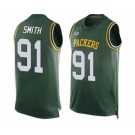 Men's Green Bay Packers #91 Preston Smith Limited Green Player Name & Number Tank Top Football Jersey
