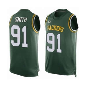 Men's Green Bay Packers #91 Preston Smith Limited Green Player Name & Number Tank Top Football Jersey