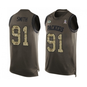 Men's Green Bay Packers #91 Preston Smith Limited Green Salute to Service Tank Top Football Jersey
