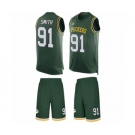 Men's Green Bay Packers #91 Preston Smith Limited Green Tank Top Suit Football Jersey