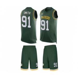 Men's Green Bay Packers #91 Preston Smith Limited Green Tank Top Suit Football Jersey