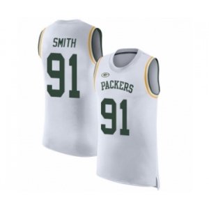 Men's Green Bay Packers #91 Preston Smith White Rush Player Name & Number Tank Top Football Jersey