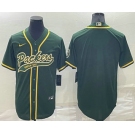 Men's Green Bay Packers Blank Green Stitched MLB Cool Base Nike Baseball Jersey