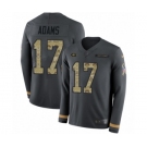 Men's Nike Green Bay Packers #17 Davante Adams Limited Black Salute to Service Therma Long Sleeve NFL Jersey