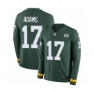 Men's Nike Green Bay Packers #17 Davante Adams Limited Green Therma Long Sleeve NFL Jersey