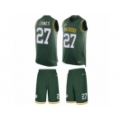 Men's Nike Green Bay Packers #27 Josh Jones Limited Green Tank Top Suit NFL Jersey