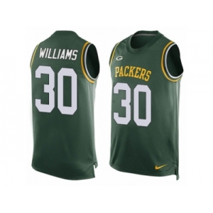 Men's Nike Green Bay Packers #30 Jamaal Williams Limited Green Player Name & Number Tank Top NFL Jersey