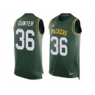 Men's Nike Green Bay Packers #36 LaDarius Gunter Limited Green Player Name & Number Tank Top NFL Jersey