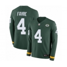 Men's Nike Green Bay Packers #4 Brett Favre Limited Green Therma Long Sleeve NFL Jersey