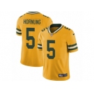 Men's Nike Green Bay Packers #5 Paul Hornung Limited Gold Rush NFL Jersey