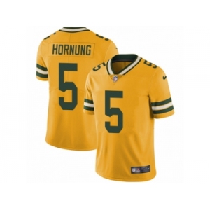 Men's Nike Green Bay Packers #5 Paul Hornung Limited Gold Rush NFL Jersey