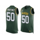 Men's Nike Green Bay Packers #50 Blake Martinez Limited Green Player Name & Number Tank Top NFL Jersey