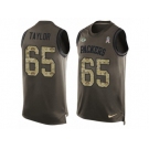 Men's Nike Green Bay Packers #65 Lane Taylor Limited Green Salute to Service Tank Top NFL Jersey