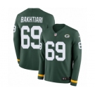 Men's Nike Green Bay Packers #69 David Bakhtiari Limited Green Therma Long Sleeve NFL Jersey