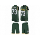 Men's Nike Green Bay Packers #73 Jahri Evans Limited Green Tank Top Suit NFL Jersey