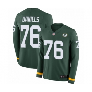 Men's Nike Green Bay Packers #76 Mike Daniels Limited Green Therma Long Sleeve NFL Jersey