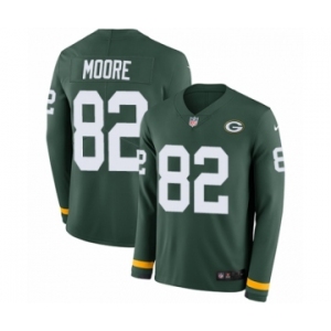 Men's Nike Green Bay Packers #82 J'Mon Moore Limited Green Therma Long Sleeve NFL Jersey