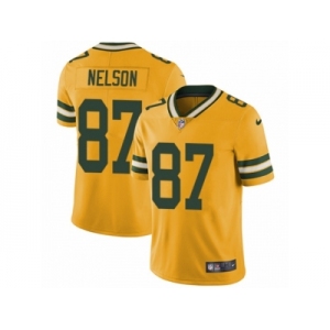 Men's Nike Green Bay Packers #87 Jordy Nelson Limited Gold Rush NFL Jersey