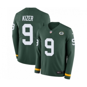 Men's Nike Green Bay Packers #9 DeShone Kizer Limited Green Therma Long Sleeve NFL Jersey