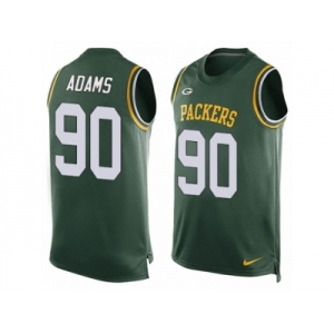 Men's Nike Green Bay Packers #90 Montravius Adams Limited Green Player Name & Number Tank Top NFL Jersey