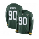 Men's Nike Green Bay Packers #90 Montravius Adams Limited Green Therma Long Sleeve NFL Jersey