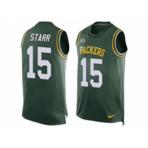 Nike Green Bay Packers #15 Bart Starr Green Team Color Men's Stitched NFL Limited Tank Top Jersey
