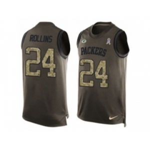 Nike Green Bay Packers #24 Quinten Rollins Green Men's Stitched NFL Limited Salute To Service Tank Top Jersey