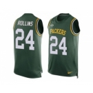 Nike Green Bay Packers #24 Quinten Rollins Green Team Color Men's Stitched NFL Limited Tank Top Jersey