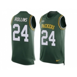 Nike Green Bay Packers #24 Quinten Rollins Green Team Color Men's Stitched NFL Limited Tank Top Jersey