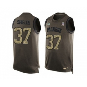Nike Green Bay Packers #37 Sam Shields Green Men's Stitched NFL Limited Salute To Service Tank Top Jersey