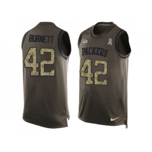 Nike Green Bay Packers #42 Morgan Burnett Green Men's Stitched NFL Limited Salute To Service Tank Top Jersey