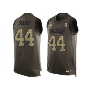 Nike Green Bay Packers #44 James Starks Green Men's Stitched NFL Limited Salute To Service Tank Top Jersey