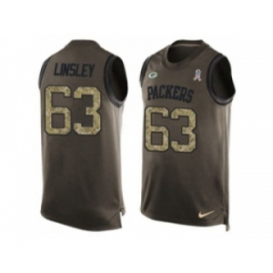 Nike Green Bay Packers #63 Corey Linsley Green Men's Stitched NFL Limited Salute To Service Tank Top Jersey