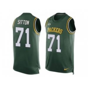 Nike Green Bay Packers #71 Josh Sitton Green Team Color Men's Stitched NFL Limited Tank Top Jersey