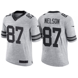 Nike Green Bay Packers #87 Jordy Nelson 2016 Gridiron Gray II Men's NFL Limited Jersey