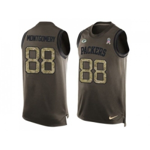 Nike Green Bay Packers #88 Ty Montgomery Green Men's Stitched NFL Limited Salute To Service Tank Top Jersey