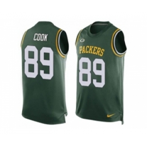 Nike Green Bay Packers #89 Jared Cook Green Team Color Men's Stitched NFL Limited Tank Top Jersey