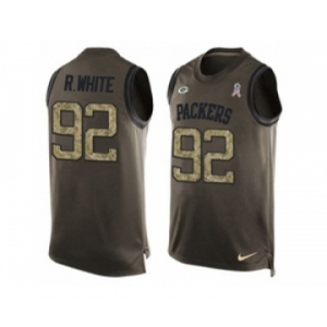 Nike Green Bay Packers #92 Reggie White Green Men's Stitched NFL Limited Salute To Service Tank Top Jersey
